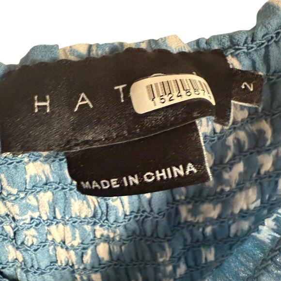 Hatch The Cosette Blue Floral Print Smocked Square Neck Maternity Midi Dress M - Picture 9 of 12